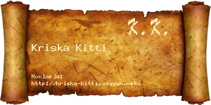 Kriska Kitti névjegykártya